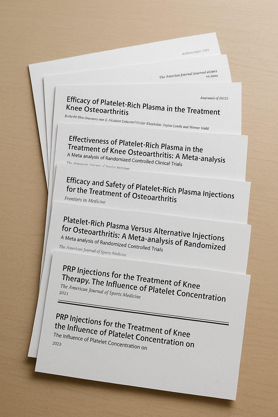                                        Research Studies Supporting the Effectiveness of PRP Injections